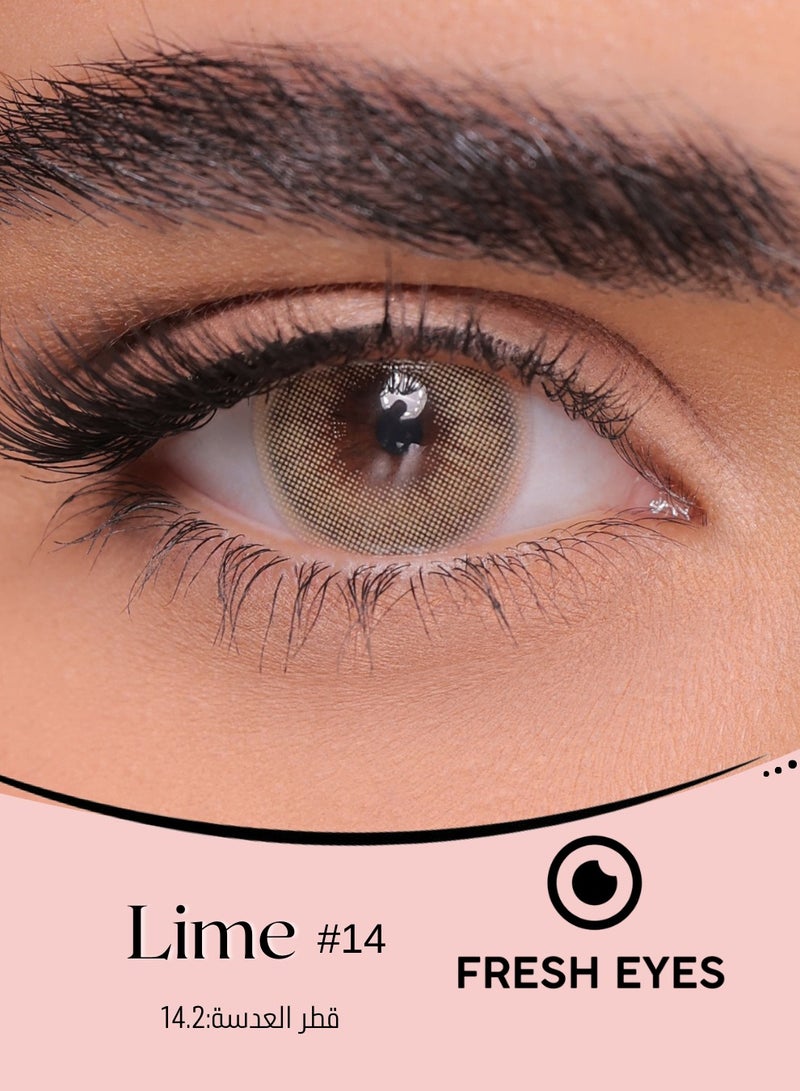 فريش آيز عدسات عيون لاصقة ملونة يومية  للفتيات والسيدات ألوان طبيعية وهادئة توسع العين قطر 14.2 لايم - Image 1